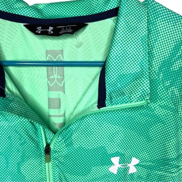 Under Armour Green Patterned Pullover 1/4 Zip Long Sleeve Athletic Top Large - Picture 6 of 12